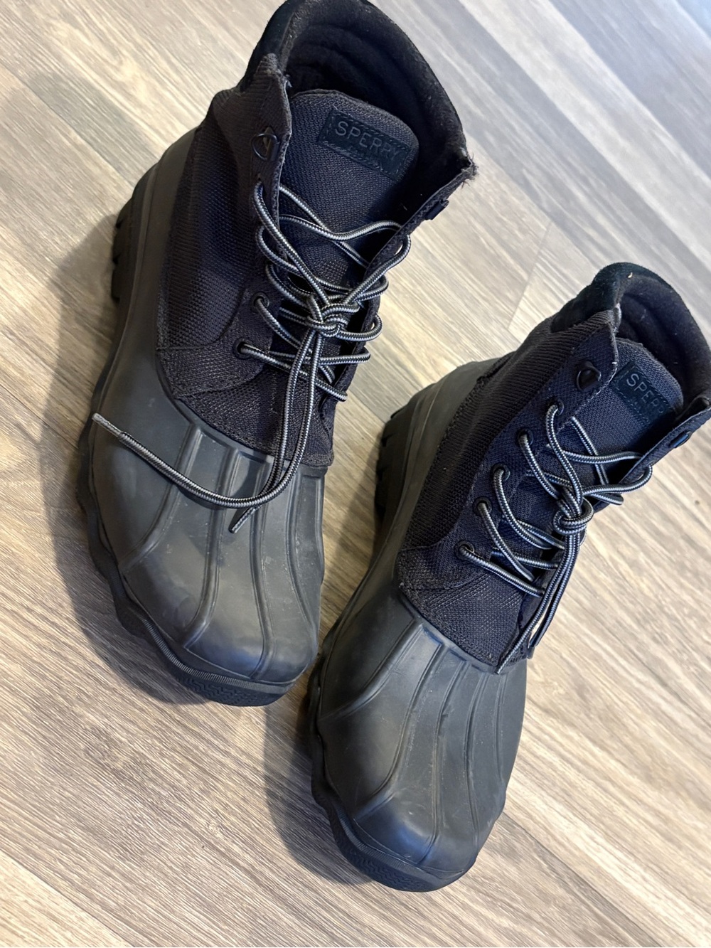 Sperry Avenue Men's Duck Boots in black nylon Size 13